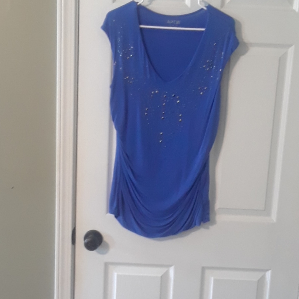 Royal blue sequined detail top